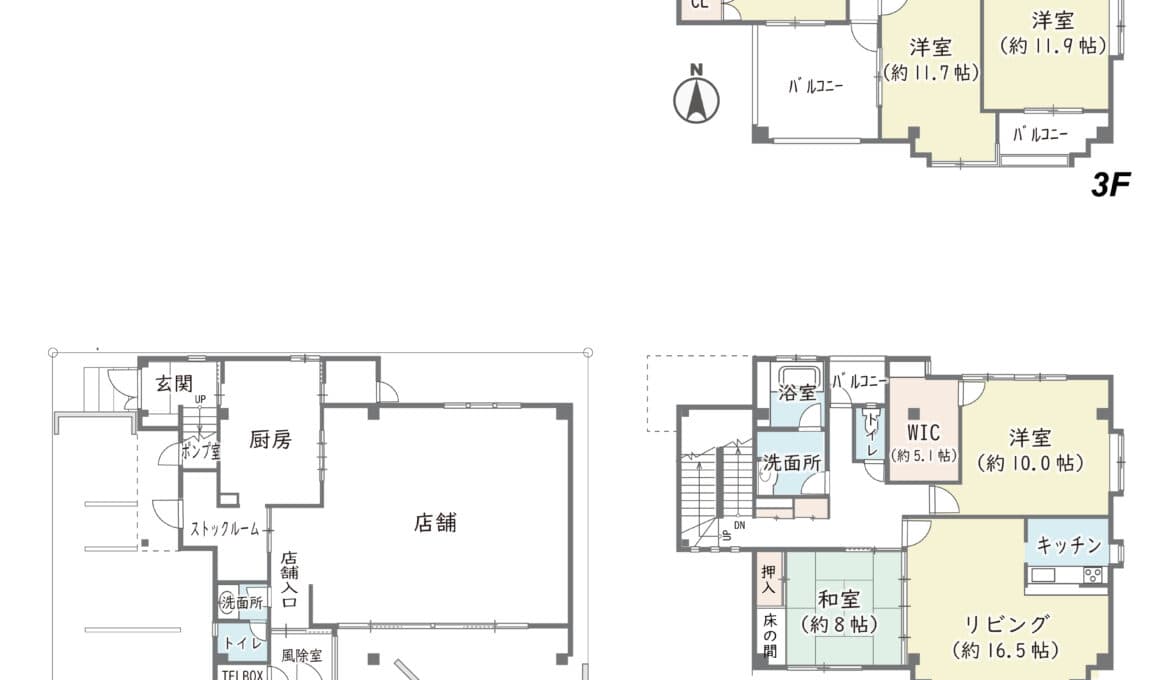 福井市問屋町三丁目 店舗付き住宅/店舗+5LDK＋2WIC